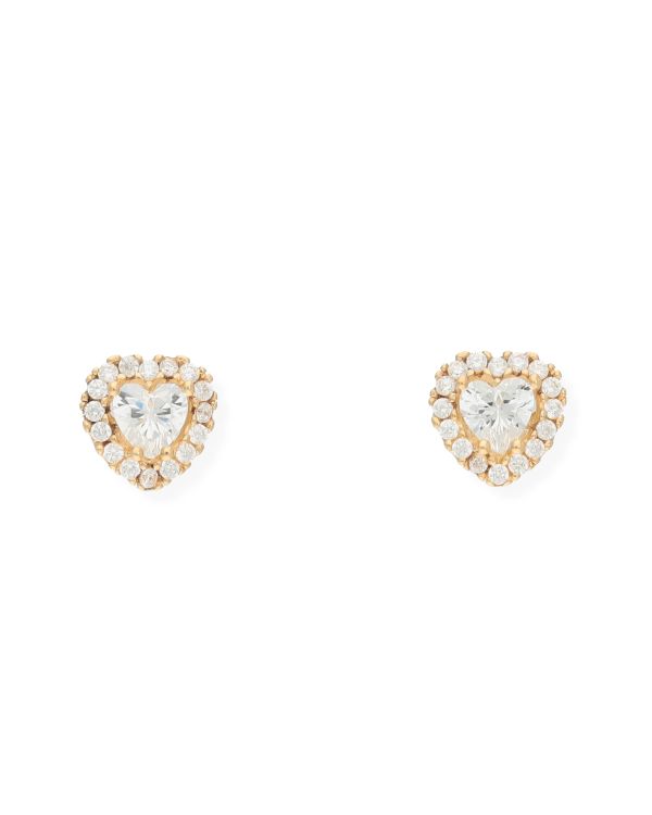 Zirkonia Ohrstecker Gold 18 ct - Hearts von Carat