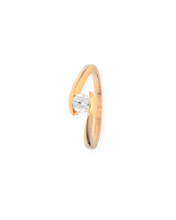 Bague Zirconia Laiton plaqué - Solitaire de Carat