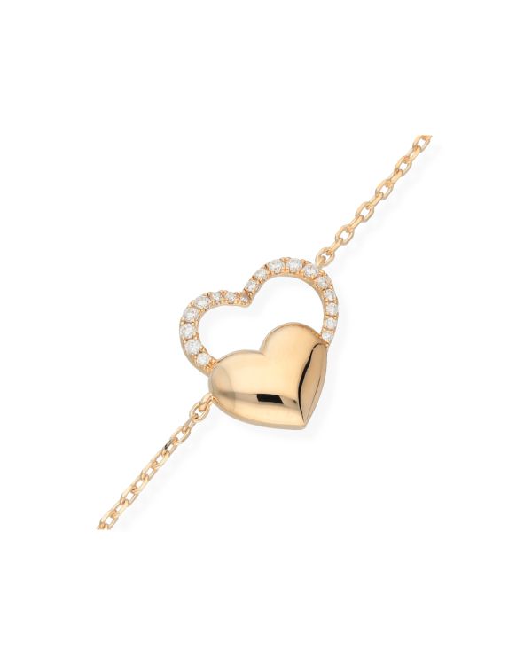 Zirkonia Armband Messing Plaqué - Hearts von Carat