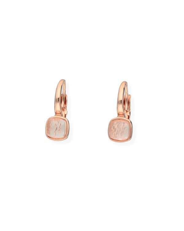 Pendants d'oreilles Quartz Rose Argent 925 - Colorstone de Carat