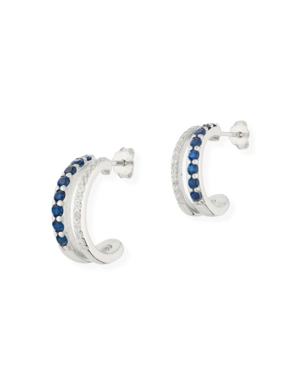 Zirkonia Creolen Silber 925 - Colorstone von Carat