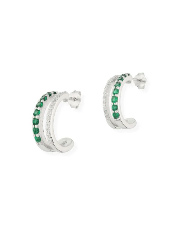 Zirkonia Creolen Silber 925 - Colorstone von Carat