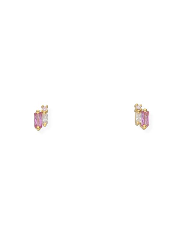 Clous d'oreilles Zirconia Argent 925 - Colorstone de Carat