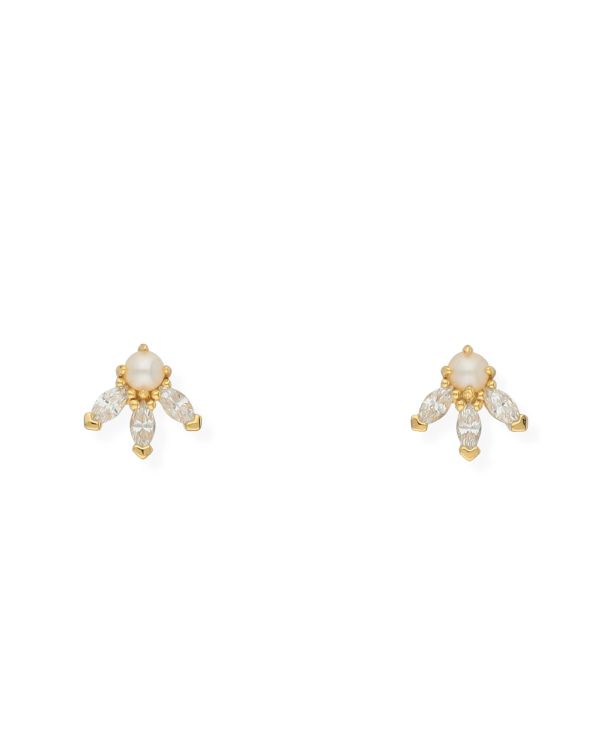Clous d'oreilles Zirconia, Perles Argent 925 - Pearls de Carat