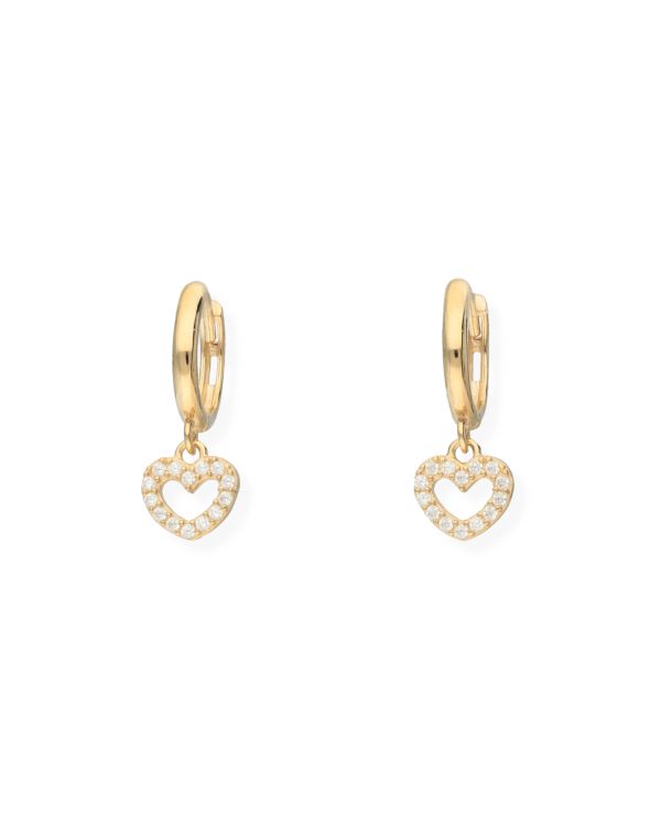 Zirkonia Creolen Gold 9 ct - Hearts von Carat