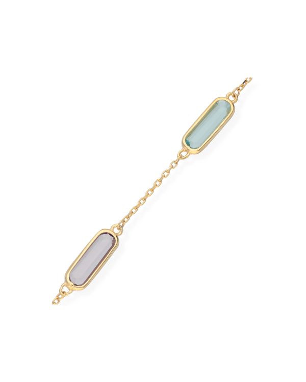 Bracelet Améthyste, Topaze Bleue Or 9 ct - Colorstone de Carat