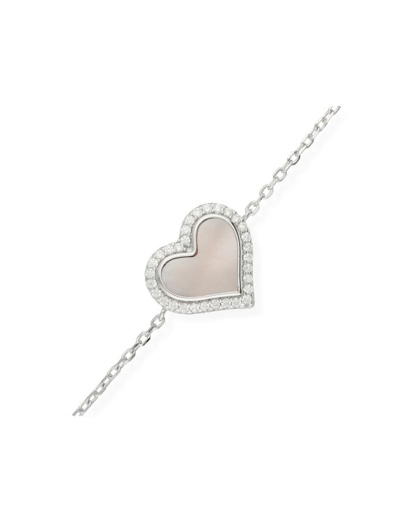 Perlmutter, Zirkonia Armband Silber 925 - Colorstone von Carat