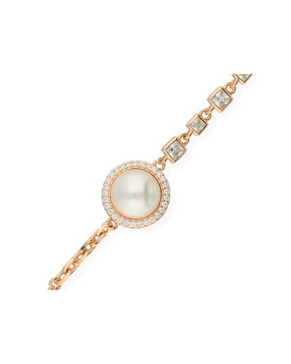Perlmutter, Zirkonia Armband Silber 925 - Colorstone von Carat