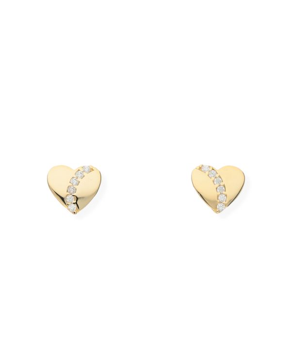 Zirkonia Ohrstecker Gold 9 ct - Hearts von Carat