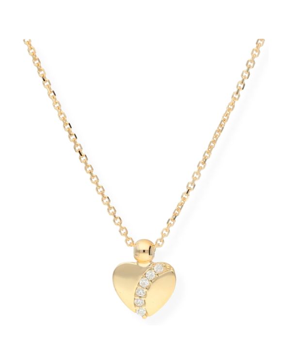 Zirkonia Halskette Gold 9 ct - Hearts von Carat