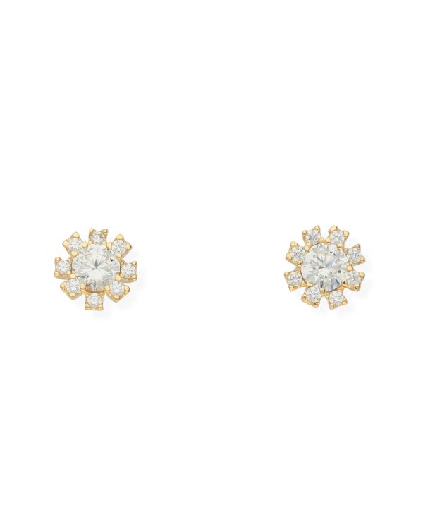 Clous d'oreilles Zirconia Or 9 ct - Solitaire de Carat