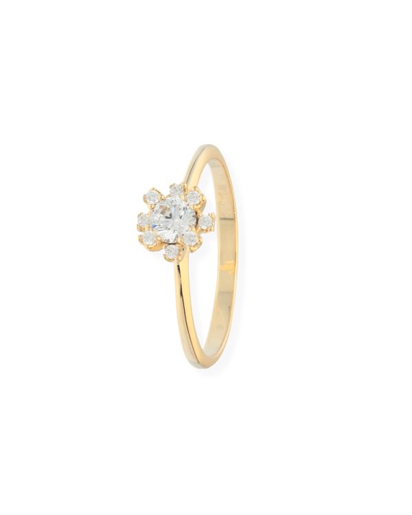 Bague Zirconia Or 9 ct - Solitaire de Carat