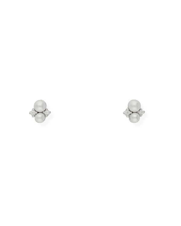Perlen, Zirkonia Ohrstecker Silber 925 - Pearls von Carat