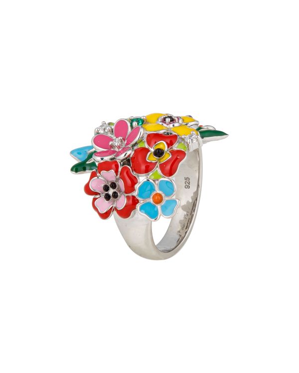 Una Storia - Email, Zirkonia Ring Silber 925 - Madeira