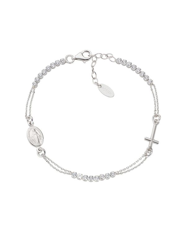 Amen - Zirkonia Armband Silber 925 - CROSSES