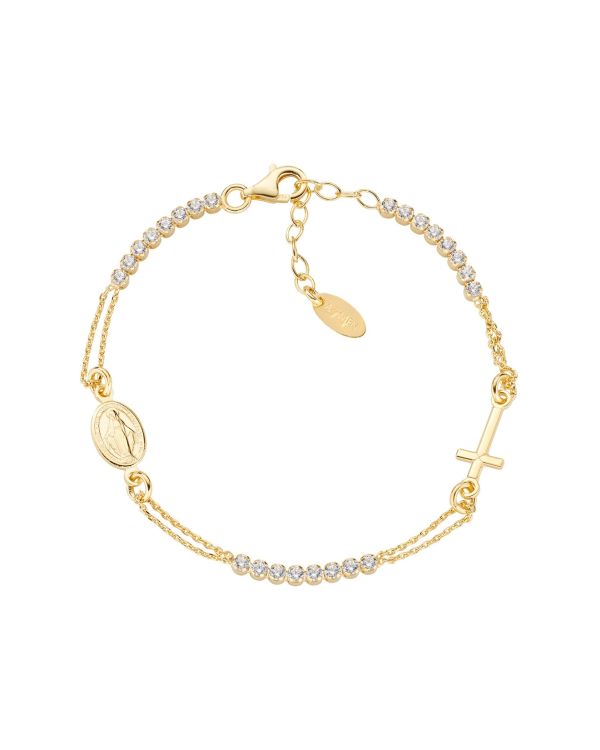 Amen - Zirkonia Armband Silber 925 - CROSSES