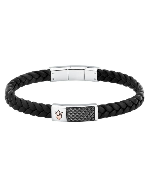 Maserati - Keramik Armband Leder, Edelstahl - RECYCLED LEATHER