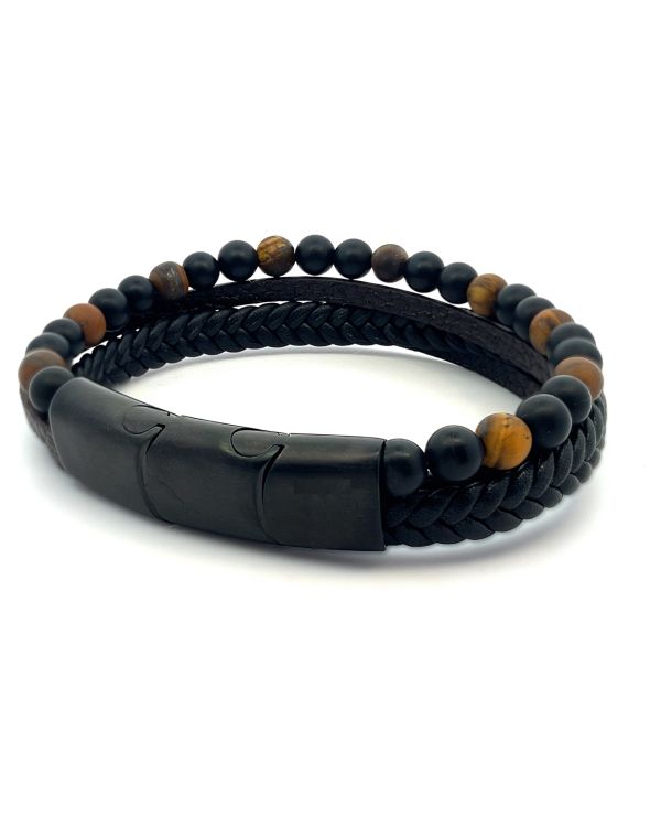 Frank - Armband Leder, Edelstahl - Frank 1967 Leather